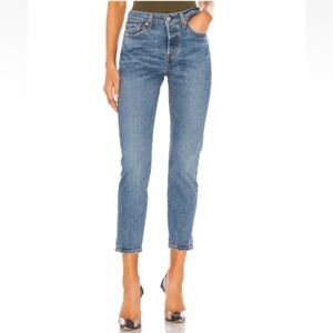 LEVIS Wedgie Icon Fit Jeans High-Rise Button Fly in These Dreams Distress Sz 24